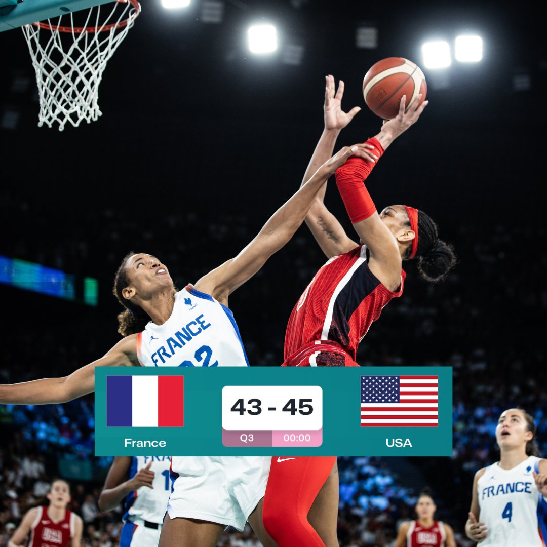 巴黎奥运会女篮决赛:美国队以1分险胜法国,夺